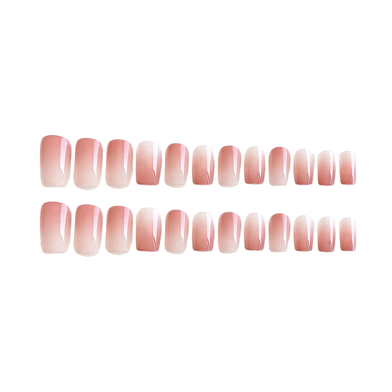 Simple Glossy Pink -length Fake Nails Easy to Apply Simple to Peel off Nails for Stage Performance Wear