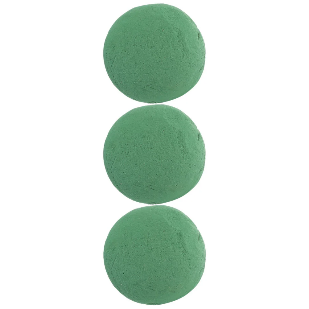 3 Pcs Foam Mattress Topper Flower Mud DIY Supply Balls for Crafts Dried Stand Small Green