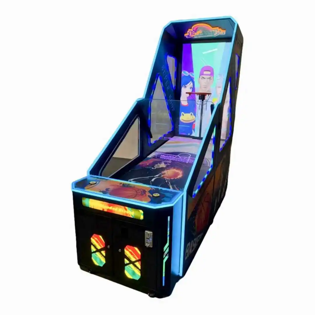 Coin-Operated LED Basketball Arcade Machine with Ticket Redemption - Fun Sports Game for Amusement Centers Excluding Freight