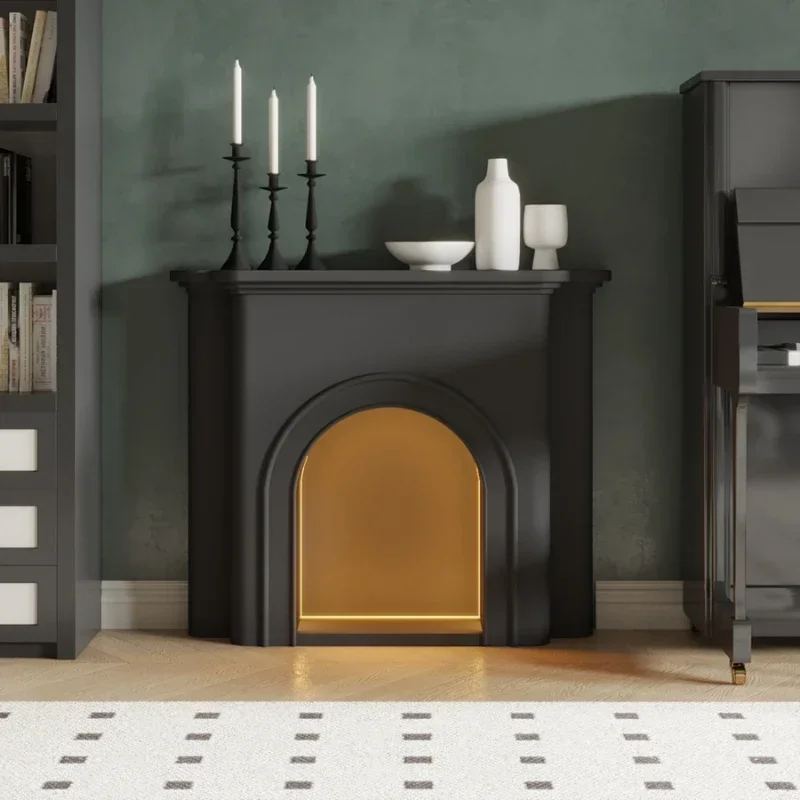 

Floor Modern Tv Cabinet Ornaments Black Luxury Living Room European Tv Stands Fireplace Storage Tivi Stand Home Furnitures