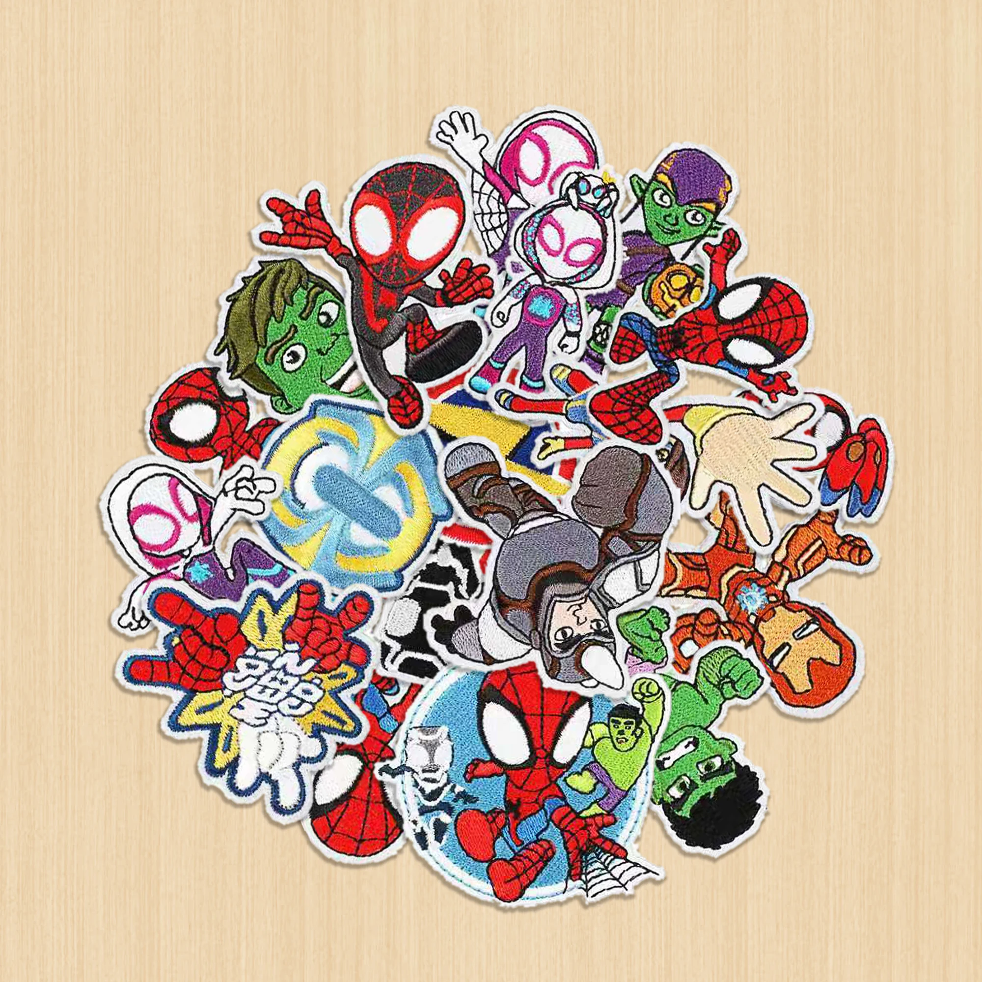 

20Pcs Anime Superheroes Cartoon iron on Embroidery Patches for Clothes Jackets Fabric Stickers DIY Decor Jeans Sew Hat Applique