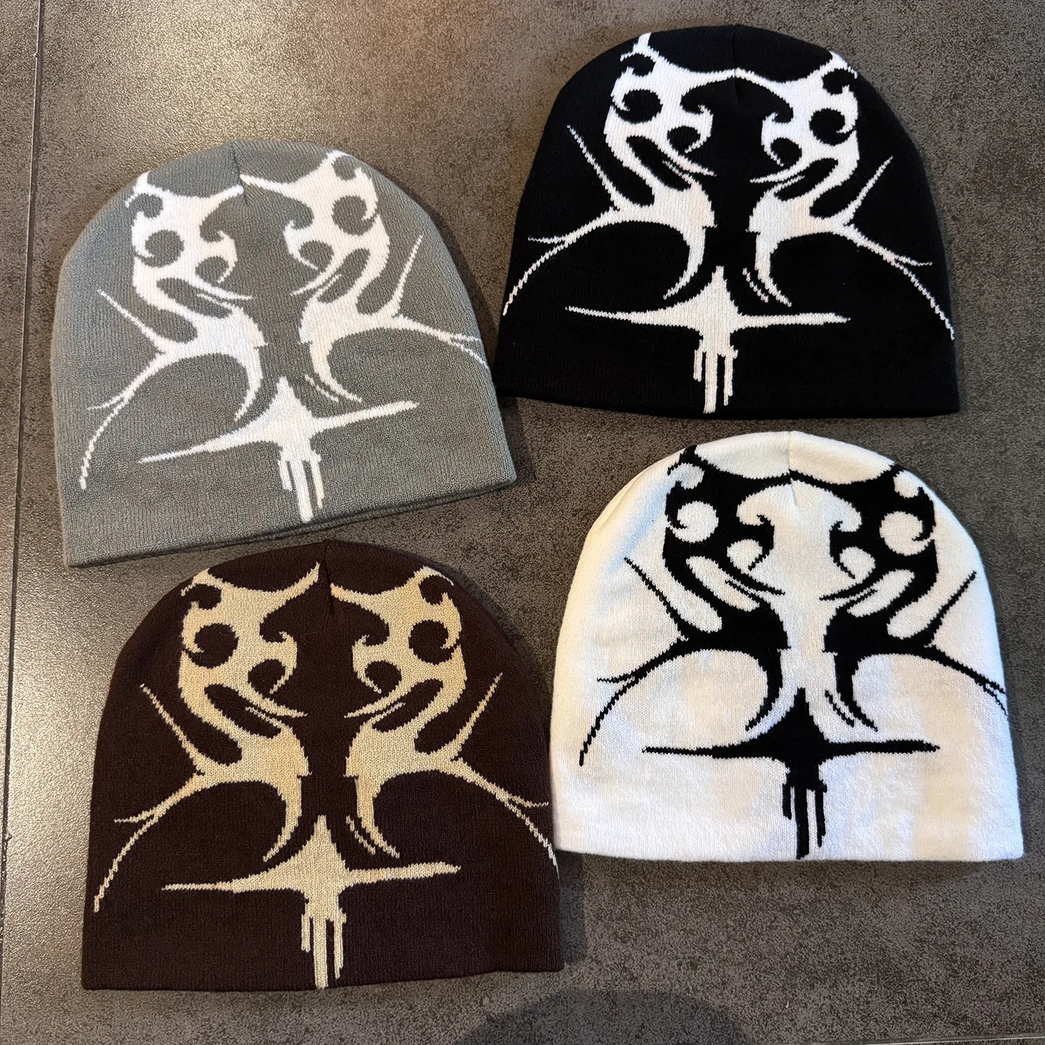 دافئ شخصي موضة الهيب هوب بيني الشارع تنوعا في الهواء الطلق ريترو جديد الرجال النساء النمط الأوروبي الجاكار لهب قبعات منسوجة