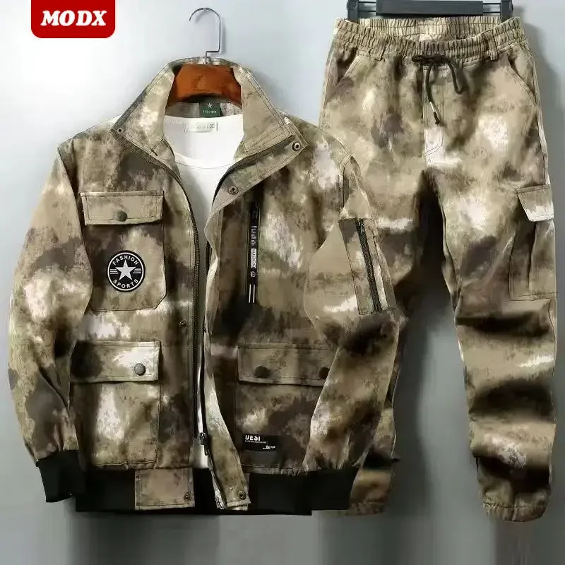 Camouflage Suit Men Set Working Clothes Wear-resistant Dirt Resistant Tear Resistance Labor Protection Outdoor Training Uniform