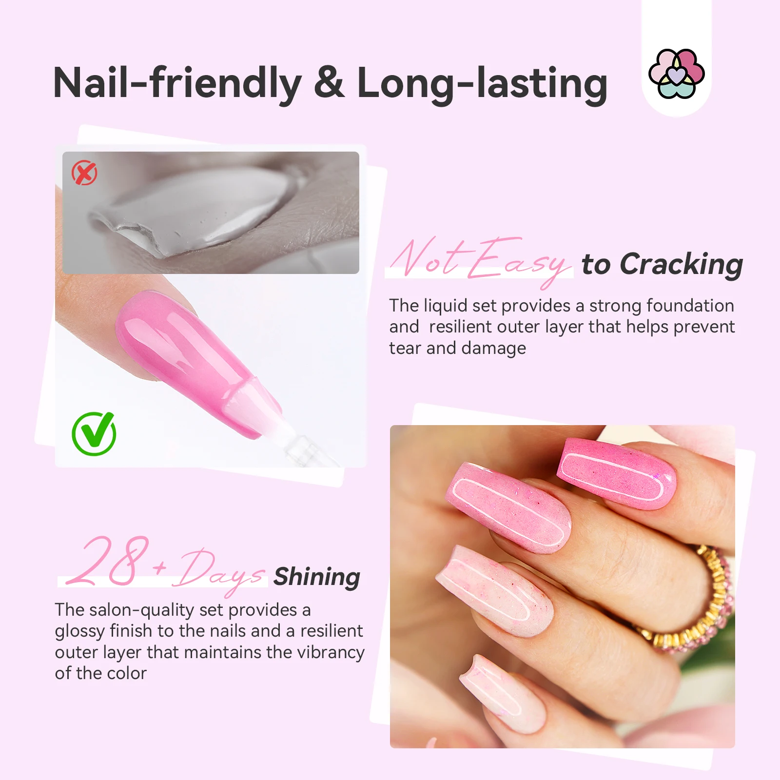 SAVILAND 15ml Sistema di polvere per immersione Set di liquidi Base Top Coat Pennello per attivatore Nail Art Secco naturale senza lampada Cura Polvere per immersione