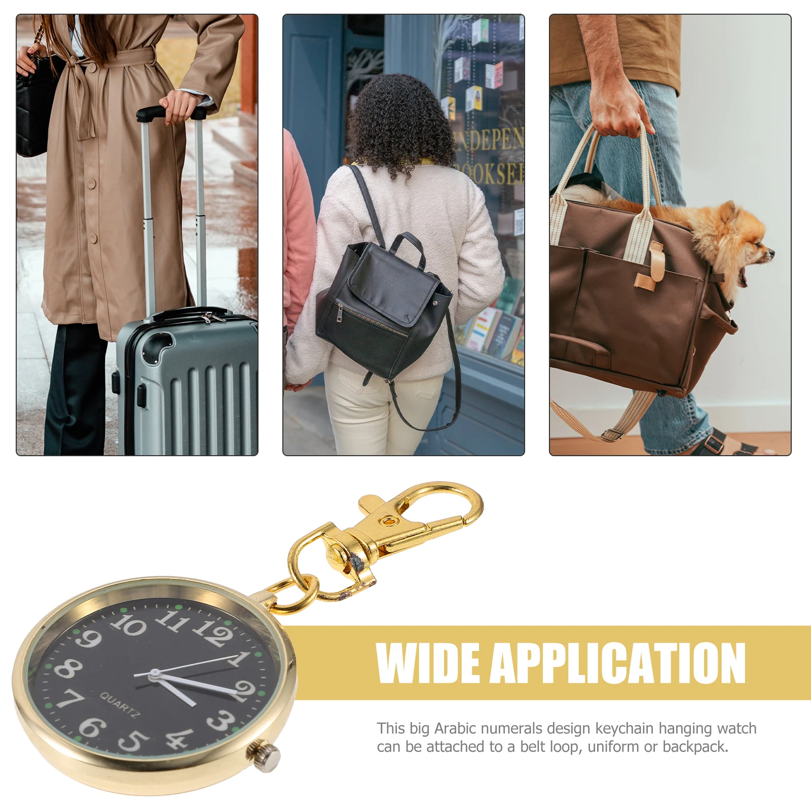 

Luminous Pocket Watch Keychain Quartz Unisex Women Nurse Watch Elderly Use Daily Life Gift