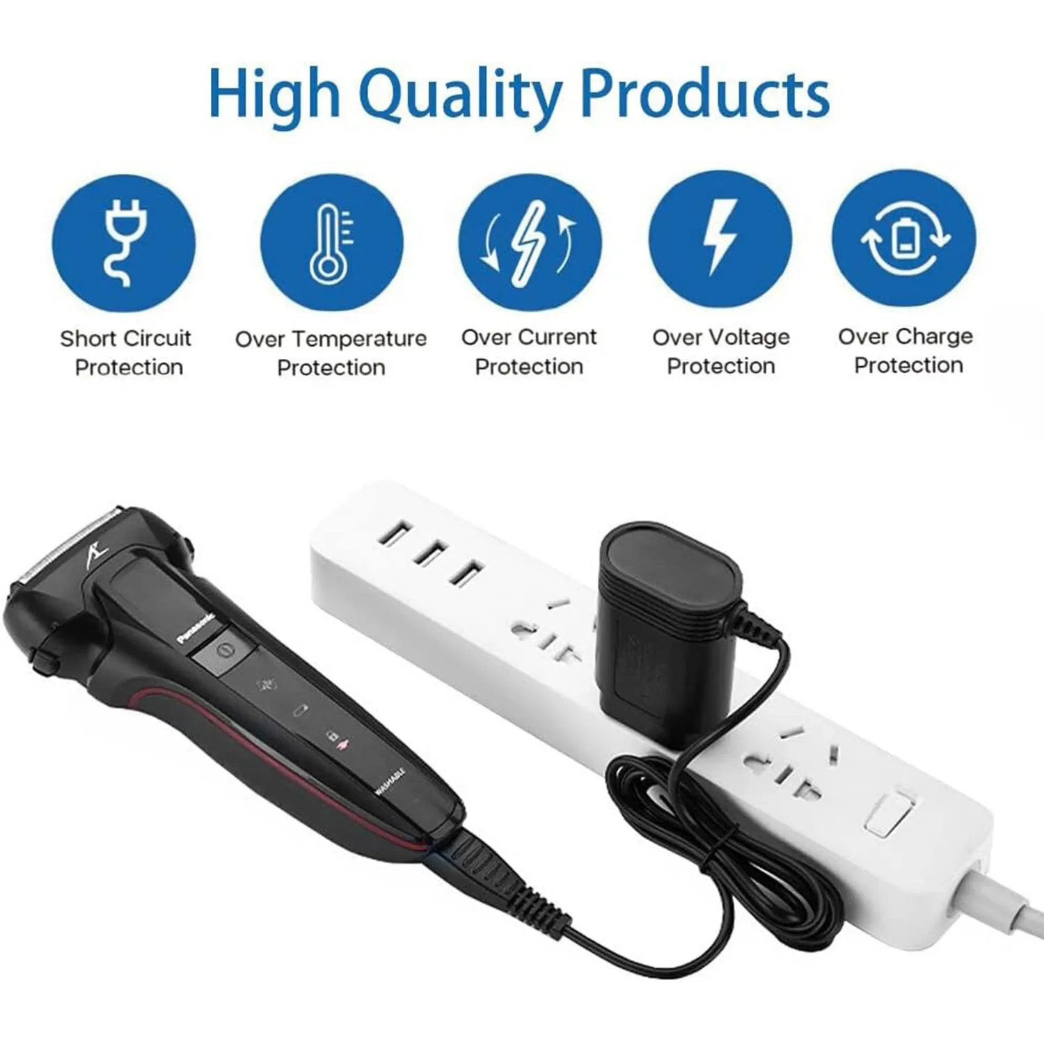 Cargador de repuesto para afeitadora Panasonic Arc5, Compatible con Arc4 Arc3 Wet Dry 3 4 5 cuchilla eléctrica RE7-40 RE7-68
