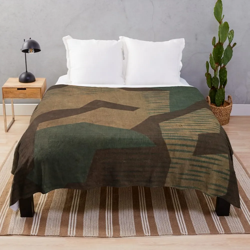 Splintertarn German ww2 camouflage (Version 2) Throw Blanket Hair Furry Hairys Warm Single Blankets