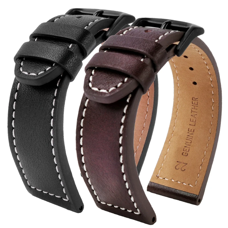 For CItizen Eco-Drive CA0695 CA0690 BM8475 Vintage Leather Watch Strap  For Men  22mm Watch Band Pin Buckle Style