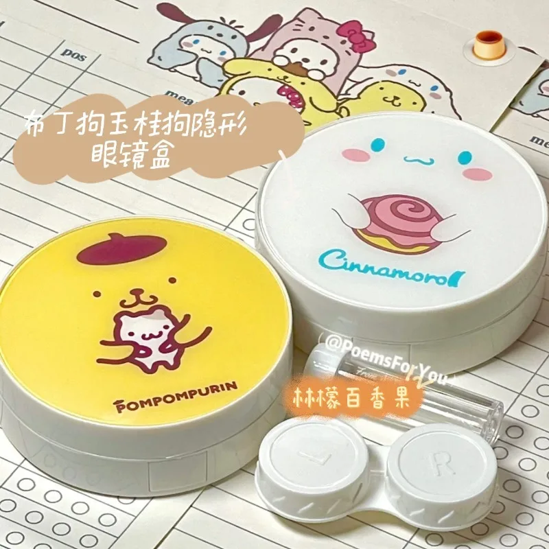 Neue Cartoon Animation Peripherie Cinnamoroll Pompom Purin Serie Kontaktlinsenbehälter Niedliche Sanrio Girly Herz Kreative Aufbewahrungsbox