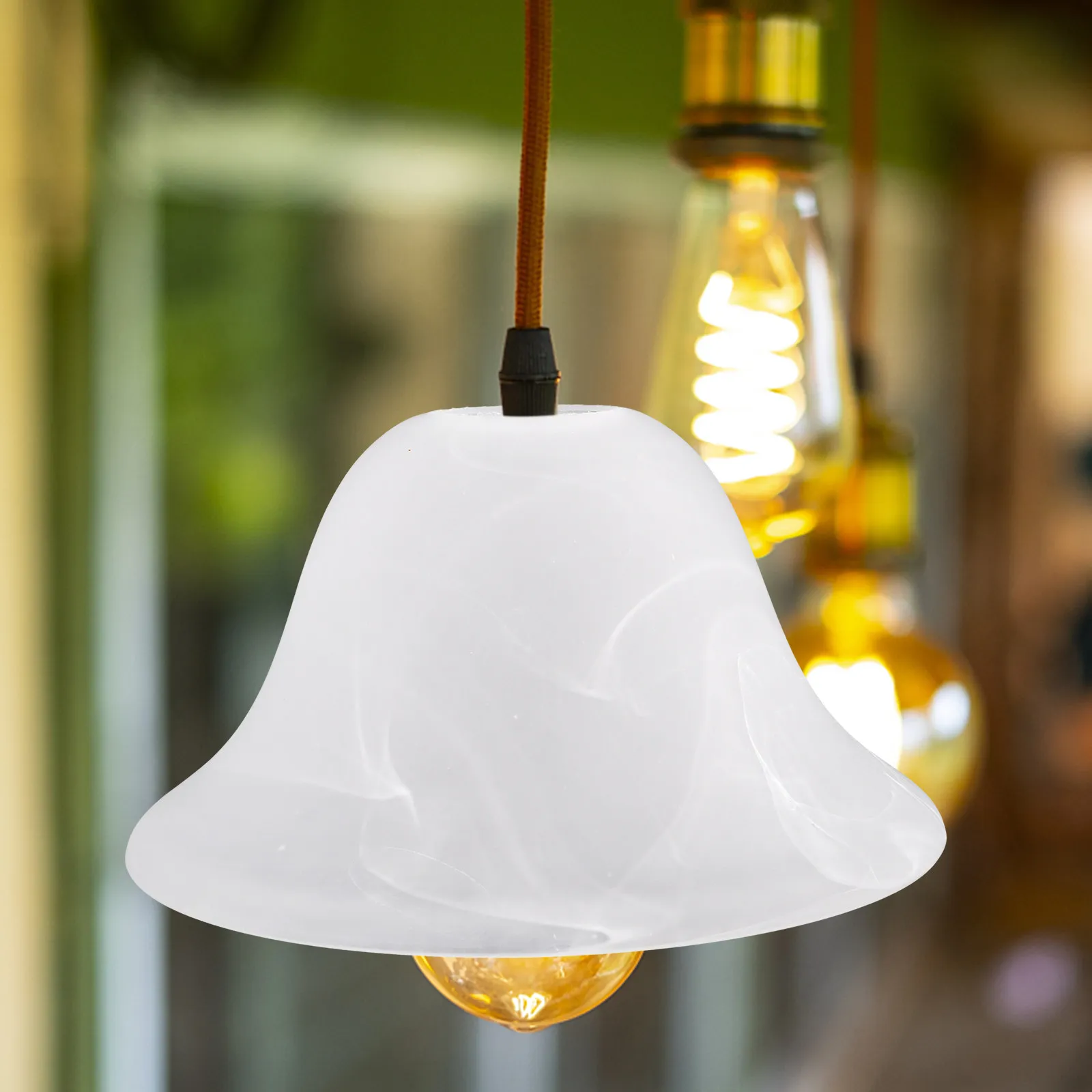 Frosted Glass Lamp Shade for Chandelier – Elegant Dust-Proof Light Cover with Soft Glow Effect