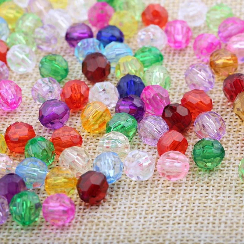 8/10/12/14mm 100/300Pcs Rondelle Faceted Acrylic Beads Loose Spacer Beads for Handmade DIY Necklace Bracelet Jewelry Making