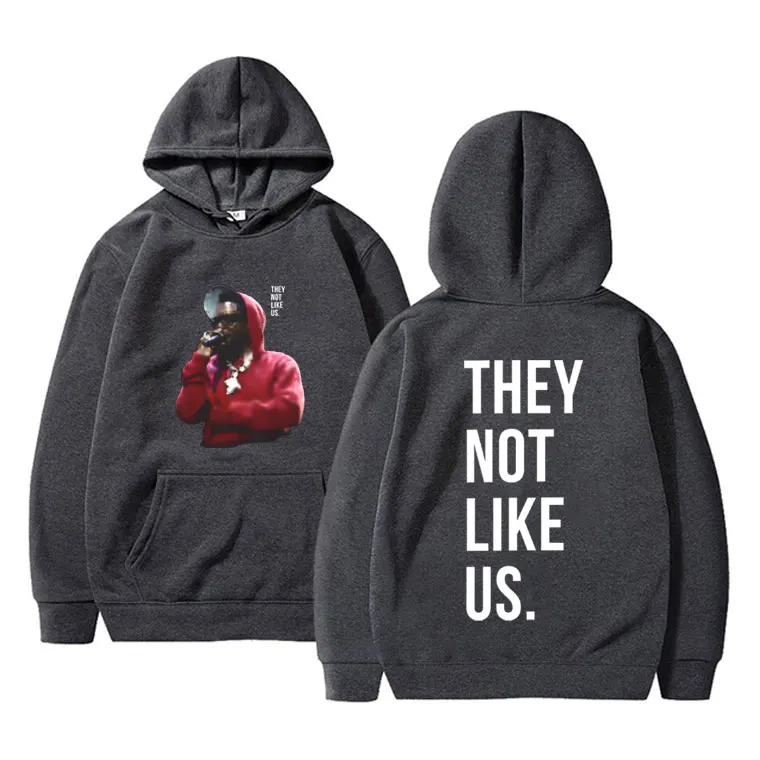 Rapper Kendrick Lamar They Not Like Us Music Album Graphic Hoodie Male Vintage Casual Pullover Men's Hip Hop Fashion Streetwear