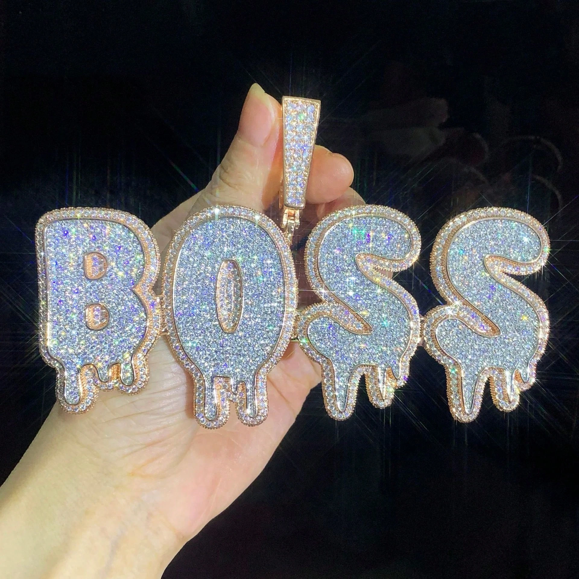 

Customized letter pendant necklace, personalized hip-hop fun pop style water drop shape letter, suitable for everyone