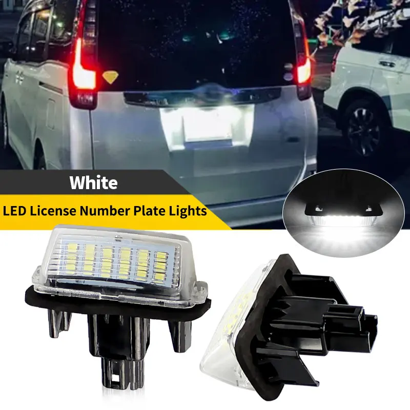 2PCS For Toyota Auris E1 E18 Avensis Avalon Camry Hybrid Corolla Fielder LED Car Canbus No Error License Plate Light White 6000K