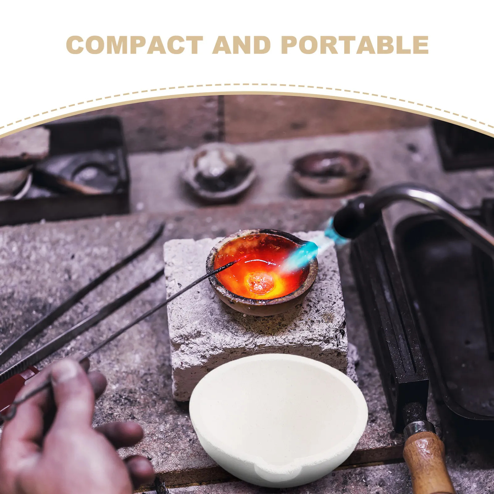 1Set Metal Portable High-temperature Quartz Melting Crucible Bowl For Jewelry Making Metal Caster Casting Home view 2