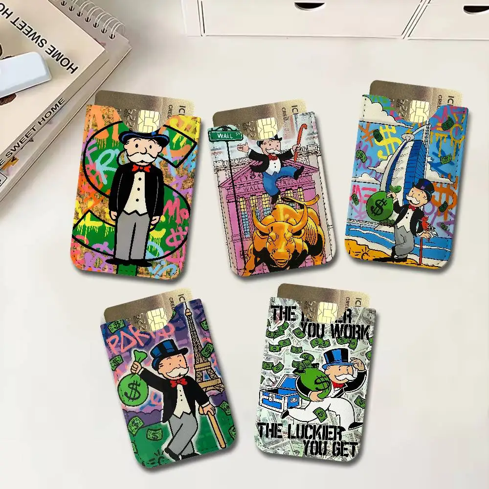 Fashion Alec Monopoly Millionaire New Leather Card Small Retro Cowhide Coin Purse Men/Women Luxury Card Holder