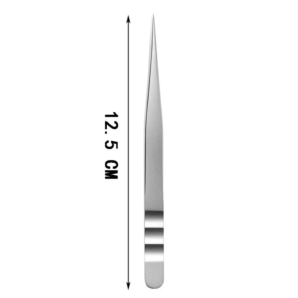 여성용 스테인리스 스틸 속눈썹 연장 트위저 실버, 초경질 정전기 방지 트위저 속눈썹 핀셋, 액세서리