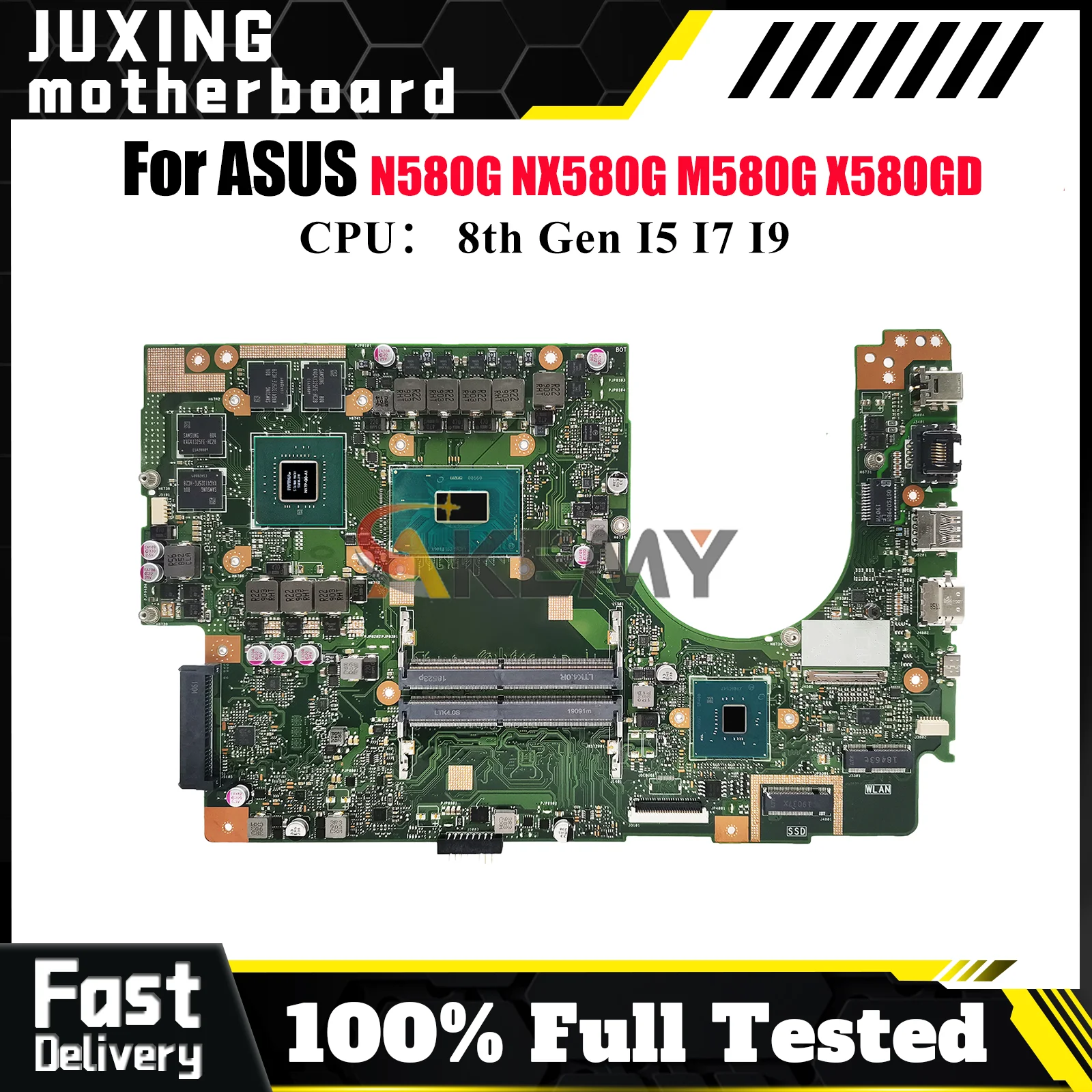 

X580GD Laptop Motherboard For ASUS VivoBook N580G X580GD M580G NX580G X580G Notebook Mainboard With I5 I7 I9 CPU 112% tests OK