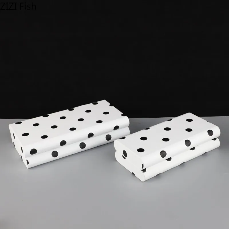 

Black and White Polka Dot Storage Box Rectangular Storage Bin Ornament Jewelry Box Display Boxes Storages Organizer Jewelry Tray