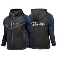 Gamakatsu Fishing 2024 Men New Spring and Autumn Spliced Zipper Jacket Cardigan Comfortable Racing Suits Hoodies Sportswear Tops