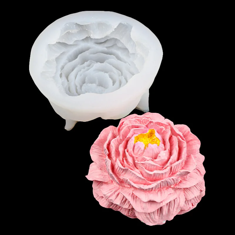 Große Pfingstrose Lotus Kerzen form DIY handgemachte Seifen paste Silikon form Kerzen herstellung liefert Fondant kuchen Schokoladen dekoration