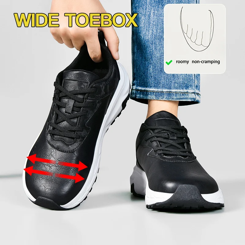 Men's Large Size Sports Shoes Lightweight Cuishioned Outdoor Running Shoes Wide Toe Sneakers Comforthable Versatile Casual Shoes