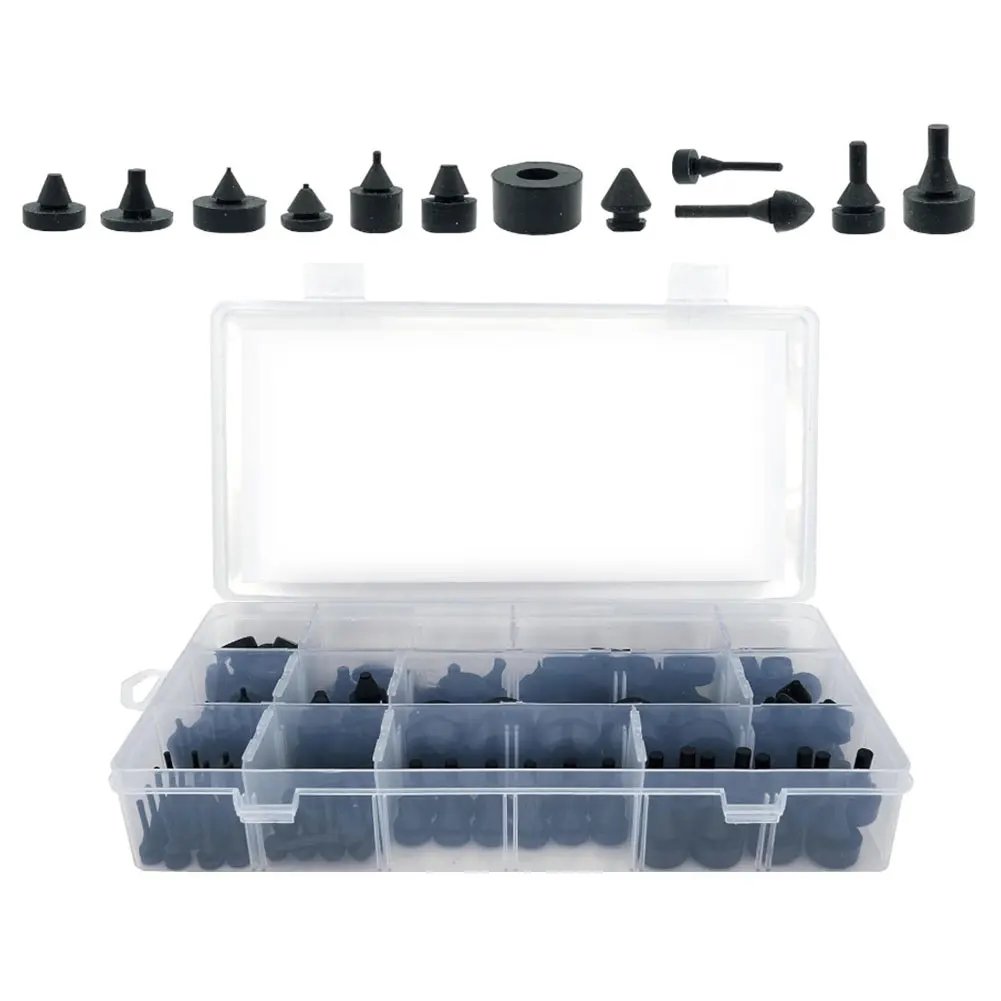Rubber Clip on Bumper Sealing Kit with 160 and 195 Pieces for Automotive Applications Including Shock Absorber Use