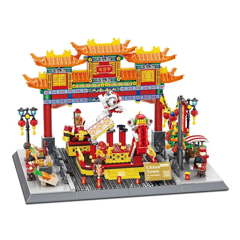 WANGE Bausteine Washington D.C. Chinatown Mini Brick Pädagogisches Montagespielzeug für Kinder Kindergeschenke berühmte Architektur