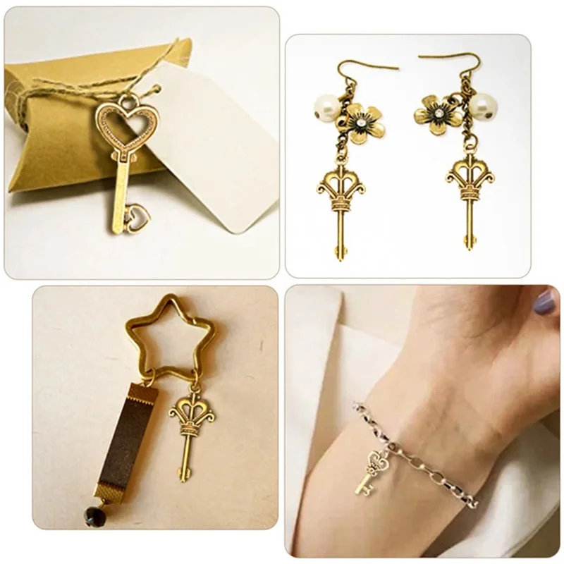 LICE-125 pieza Retro latón antiguo Vintage bronce aspecto antiguo cerradura de llave decorativa mezcla llave de Metal Steampunk dijes colgante joyería