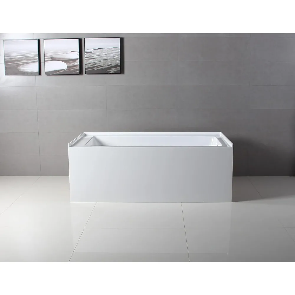 60-Inch Acrylic Alcove Tub with Right Hand Drain,Acrylic construction with fiberglass and resin reinforcement,White