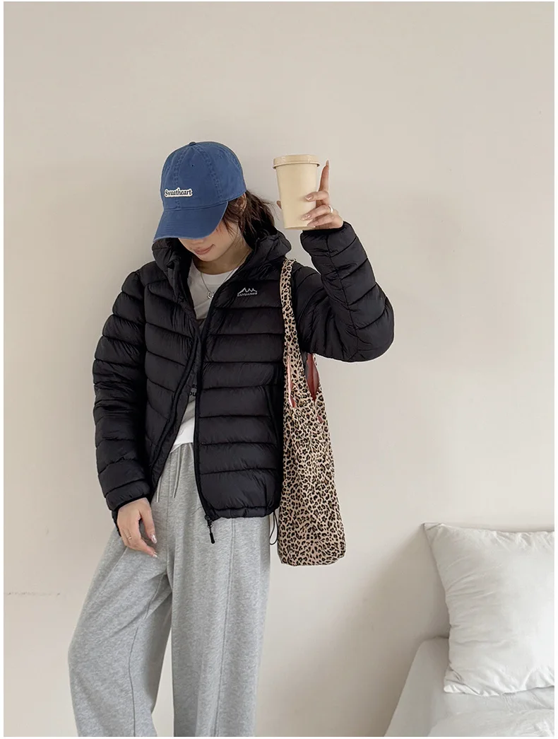Solid Lightweight Hooded Padded Jacket Women Autumn Winter Casual Outdoor Soft Puffer Jacket Woman All Match Korean Warm Parkas