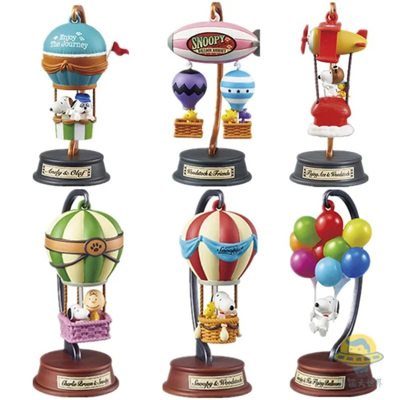 RE-MENT Snoopys Action Figures Hot Air Balloon Tour Series Blind Box Toys Collection Desktop Ornament ren's Birthday Gifts view 3