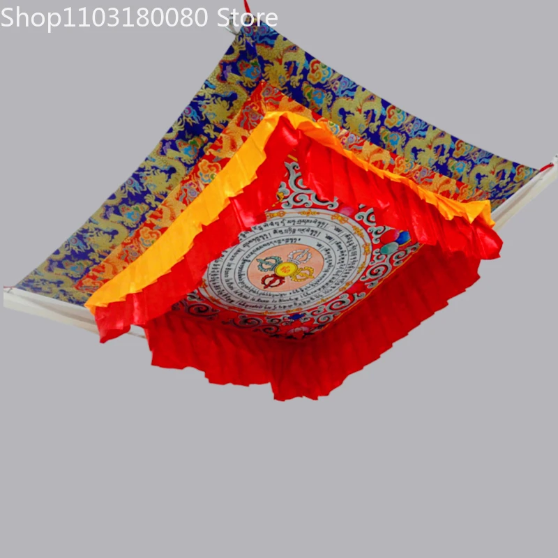 100cm Tibetan Hang Mandala Suspended Ceiling Curtain Canopy Buddha's top cover Hotel Temple decor