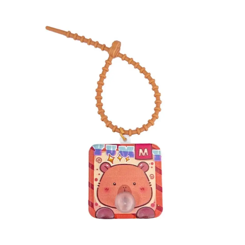 Soft Pinch To Bubble Capybara Keychain Cute Creative Spit Bubble Kapibara Bag Hanging Keyring Funny