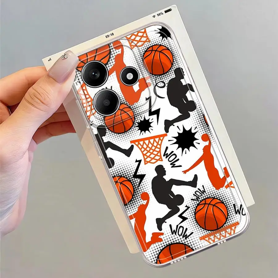 Soft Phone Cover Case for Xiaomi Redmi Note 11S 14C 12 A4 14 Pro Plus 13 12S 11 10S 9 9S 13C Basketball Man Cool