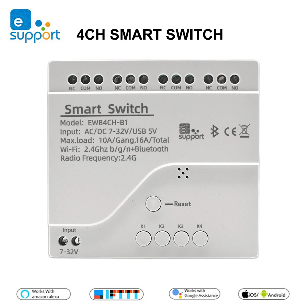 

Wifi eWeLink Wireless Switch Smart Module APP Remote Control 4CH 5V 12V 24V 7-32V 85-250V 220V Inching Self lock 4 Channel Relay