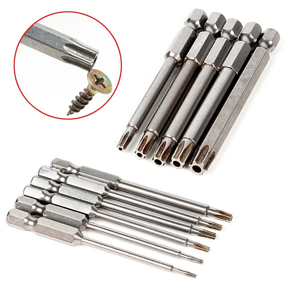 

AA51 11 Pcs Magnetic T6-T40 Torx Head Screwdriver Bit Set Star 6 Point Screwdriver Drill Bits Tools 3 Inch Length