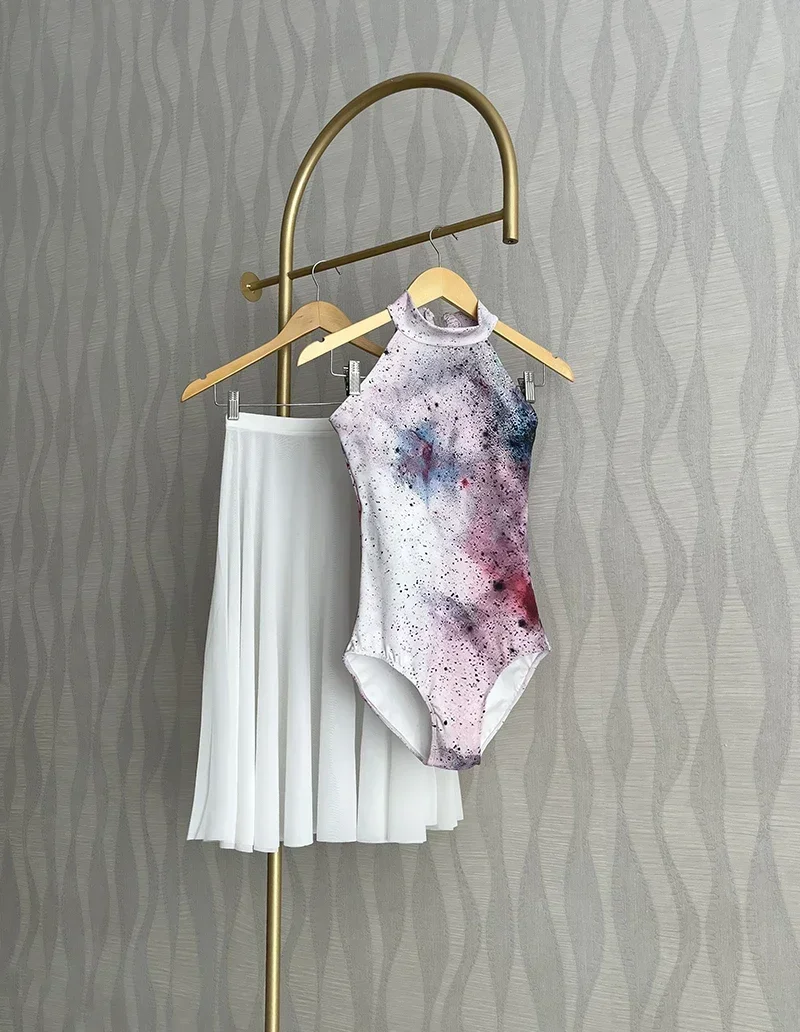 

Купальник для балета и танцев для взрослых, новый дизайн, без рукавов, тренировочный танцевальный костюм, элегантный гимнастический балетный комбинезон для женщин