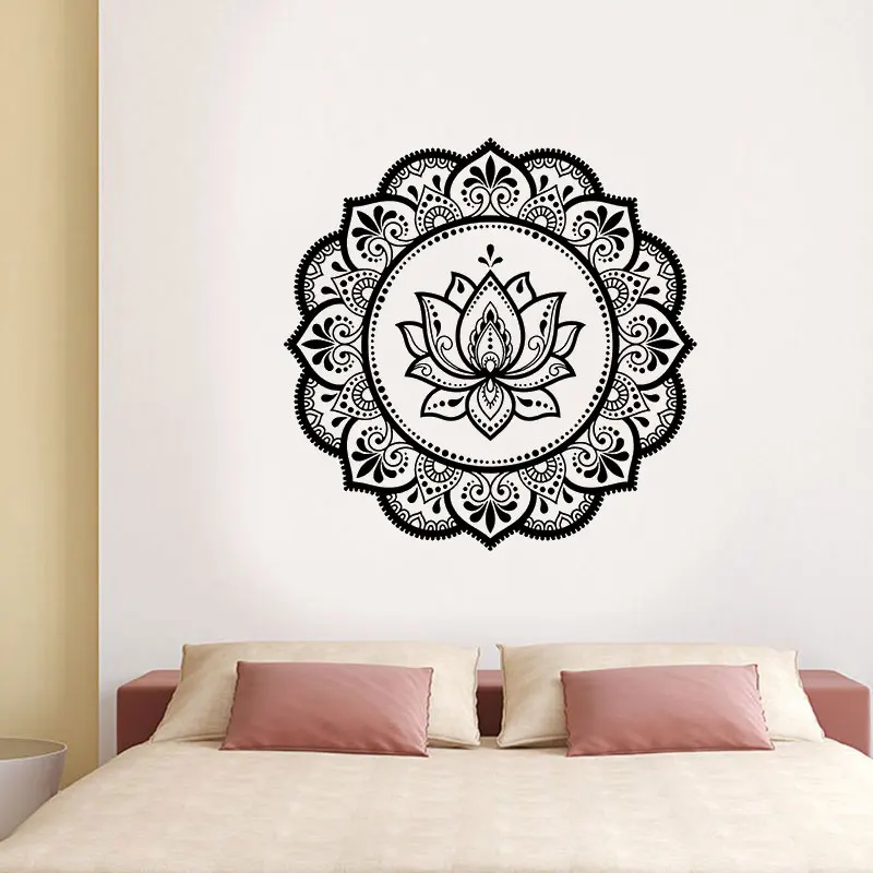 

Vinyl Mandala Wall Decal Circle Floral Ornament Pattern Lotus Home Bedroom Living Room Wall Sticker Mandala Mural mtl3