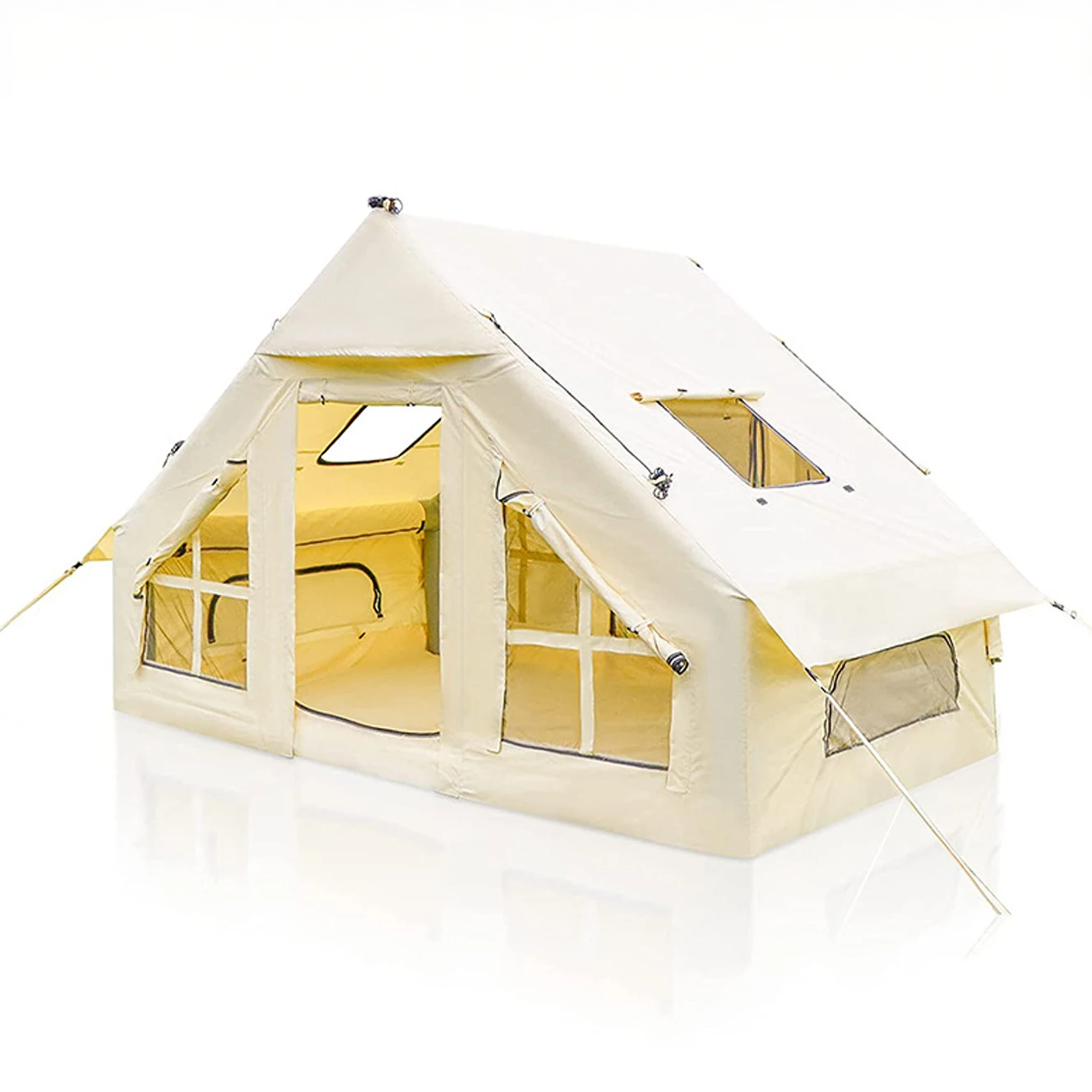 Hot selling：Oxford Canvas Outdoor House Air Tent Waterproof and Portable Square Meter Plastic Hose Party Tent for Camping