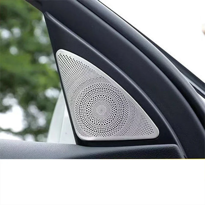 Stainless Steel Car Front Triangle Audio Sound Speaker Cover Panel for Audi A4 2009 2010 2011 2012 2013 2014 Accessories Protect