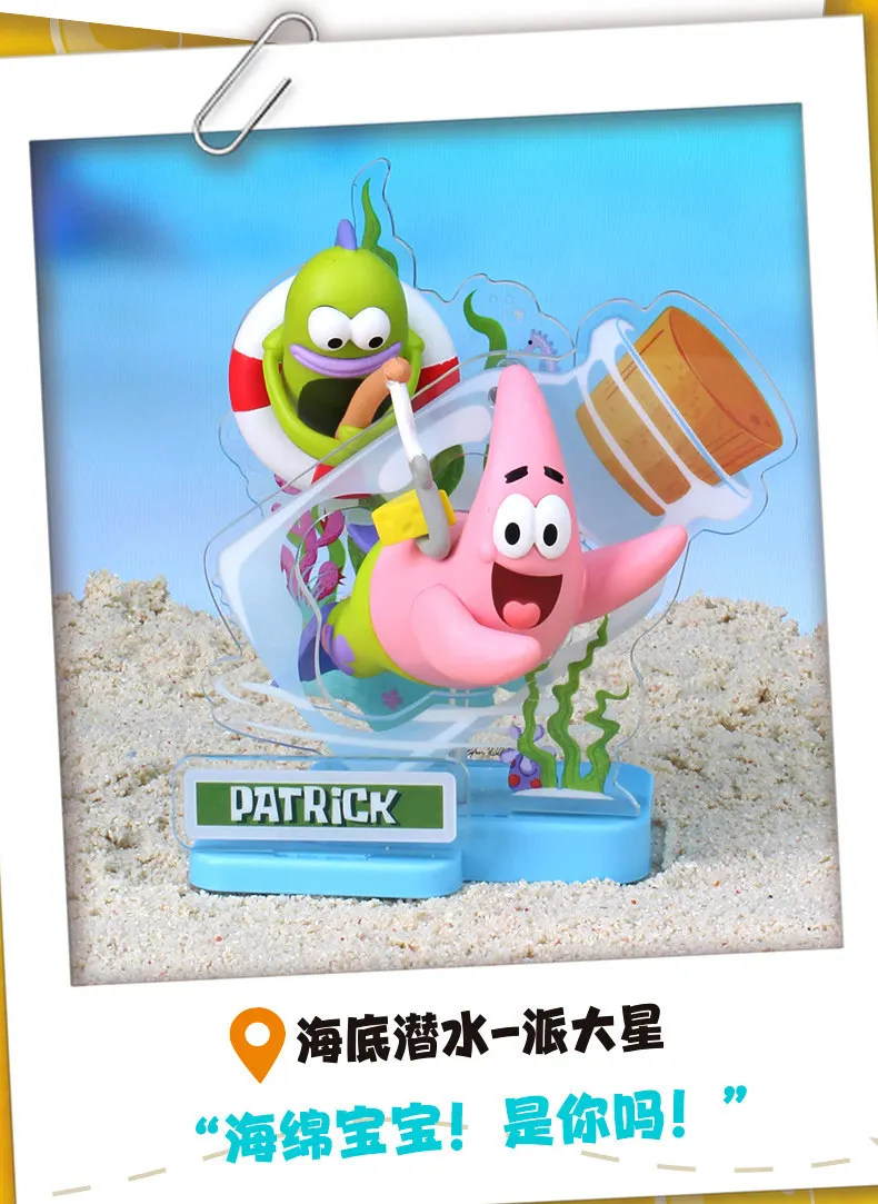 Anime Spongebob Patrick Star Squidward Quincy Tentacles Eugene H. Krabs Figur Reise-Momente Serie Blind Box Spielzeug – Detail 6