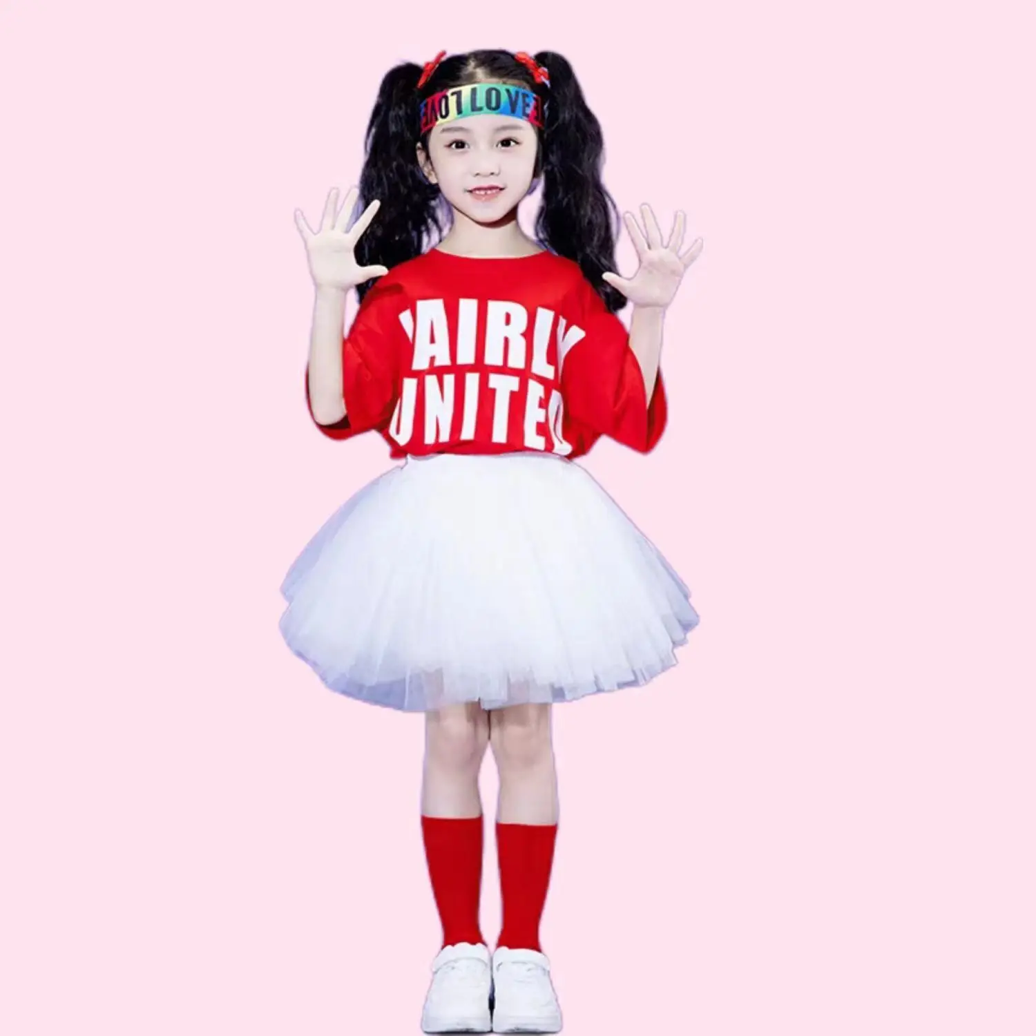 Children's dopamine performance suit for elementary school sports meet, kindergarten cheerleading dress, candy colored performan