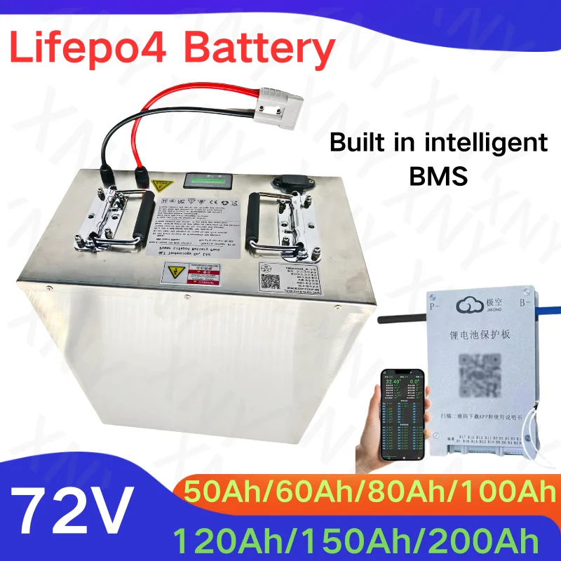 

LifePo4 Lithium Battery 72V 50Ah-200Ah for Golf Cart Electric with Charger High Capacity 60AH 80AH 100AH 120AH 150AH 200AH