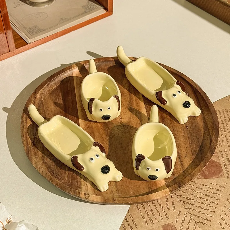 لطيف نكهة السيراميك لوحة الإبداعية الكلب الكرتون الكلب التوابل صلصة لوحة صغيرة المنزل المطبخ مطعم أدوات المائدة الملحقات