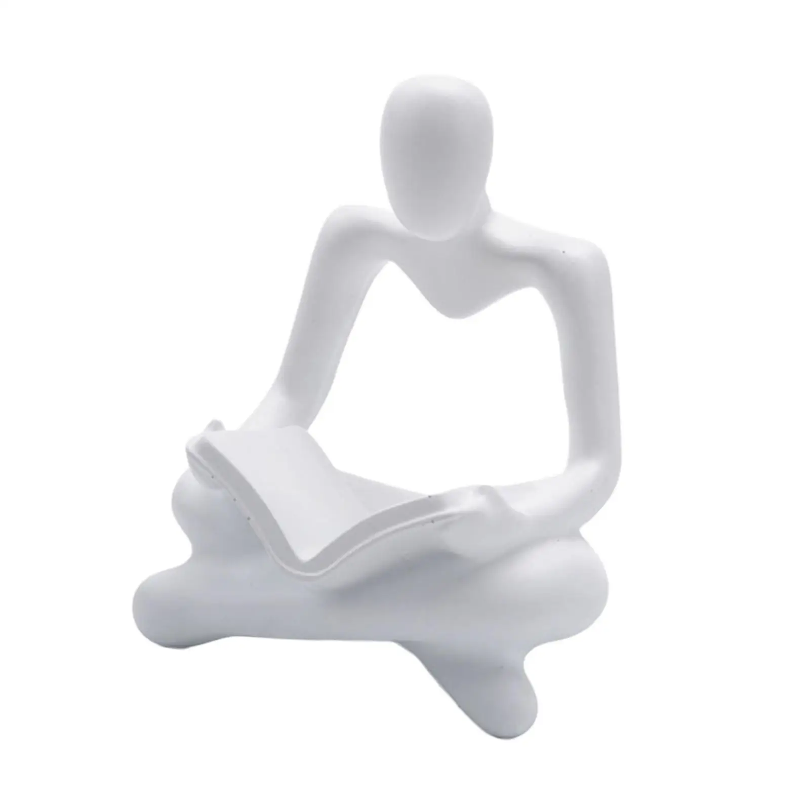 Modern Abstract Thinker Statue Human Figurine Ornament Craft Decorative Art Sculpture for Office Desk Bookshelf Hotel Decor