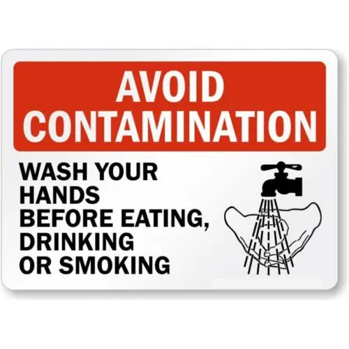 1p,Avoid Contamination Wash Hands  Weatherproof metal sign p1042