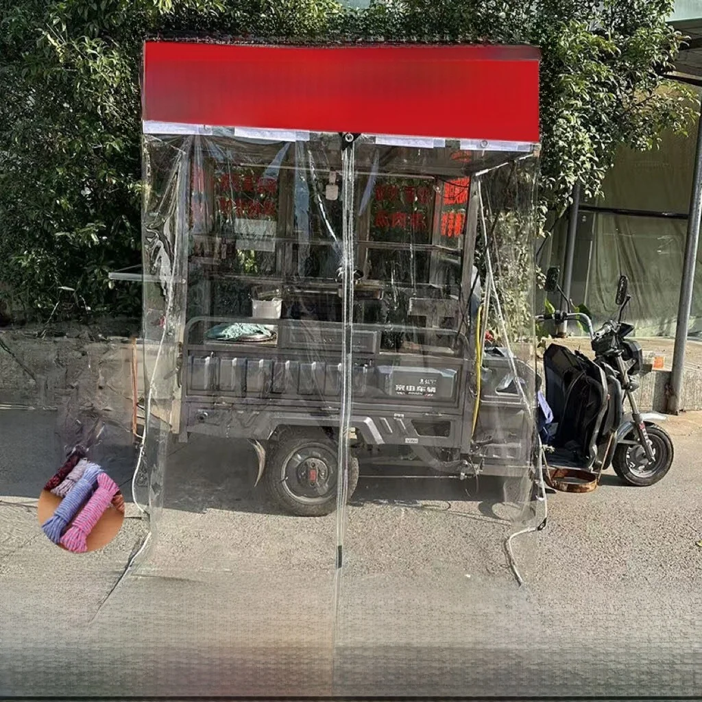 Outdoor Transparent Windshield Curtain Special Rainproof Dustproof Partition for Three-Wheel Peddler Car Winter Use