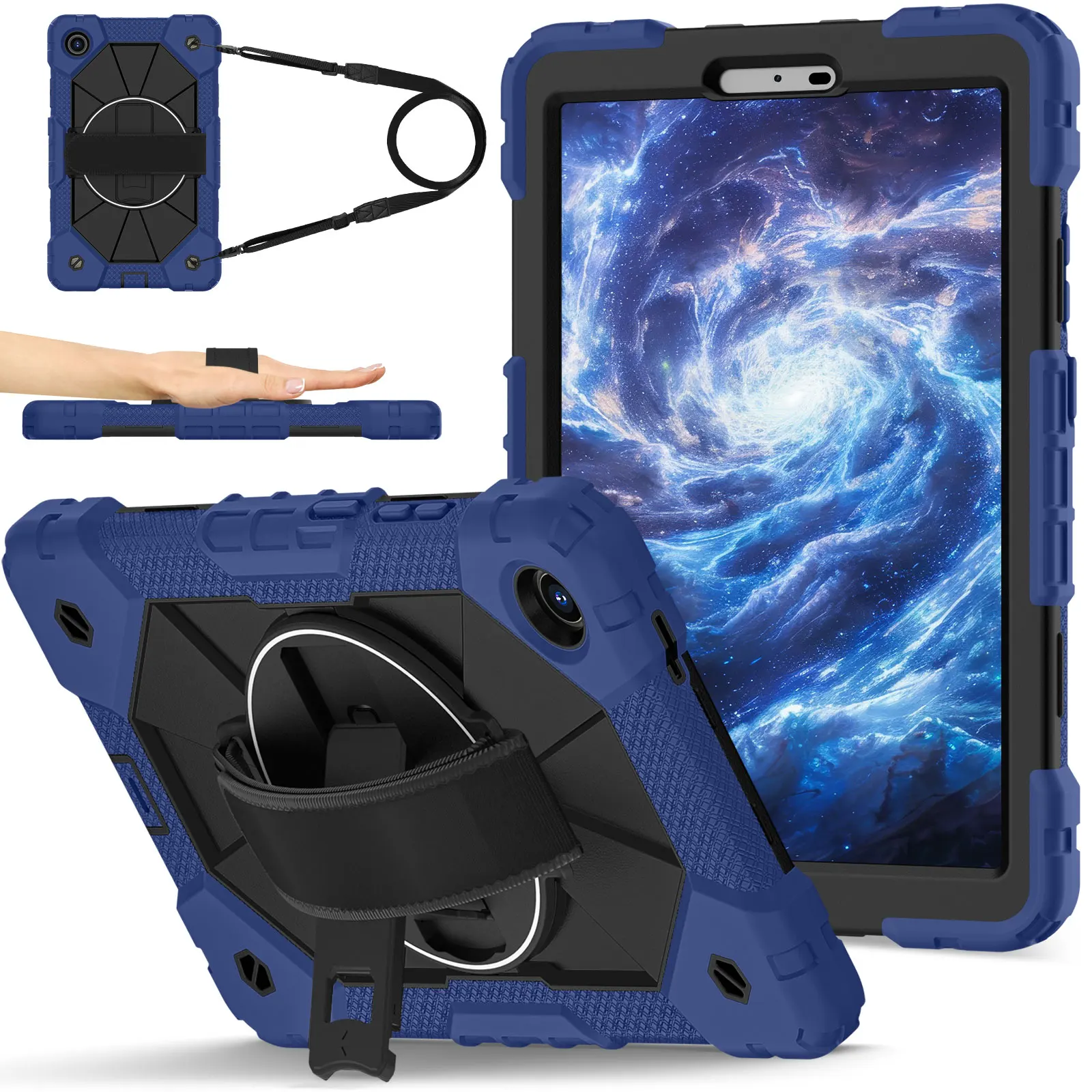 Etui ochronne na tablet C2 jest odpowiednie dla Lenovo Tab One 8.7 cala (K9 TB305FU 2025) z podstawką, dostępne w 10 kolorach. — zdjęcie produktu 2
