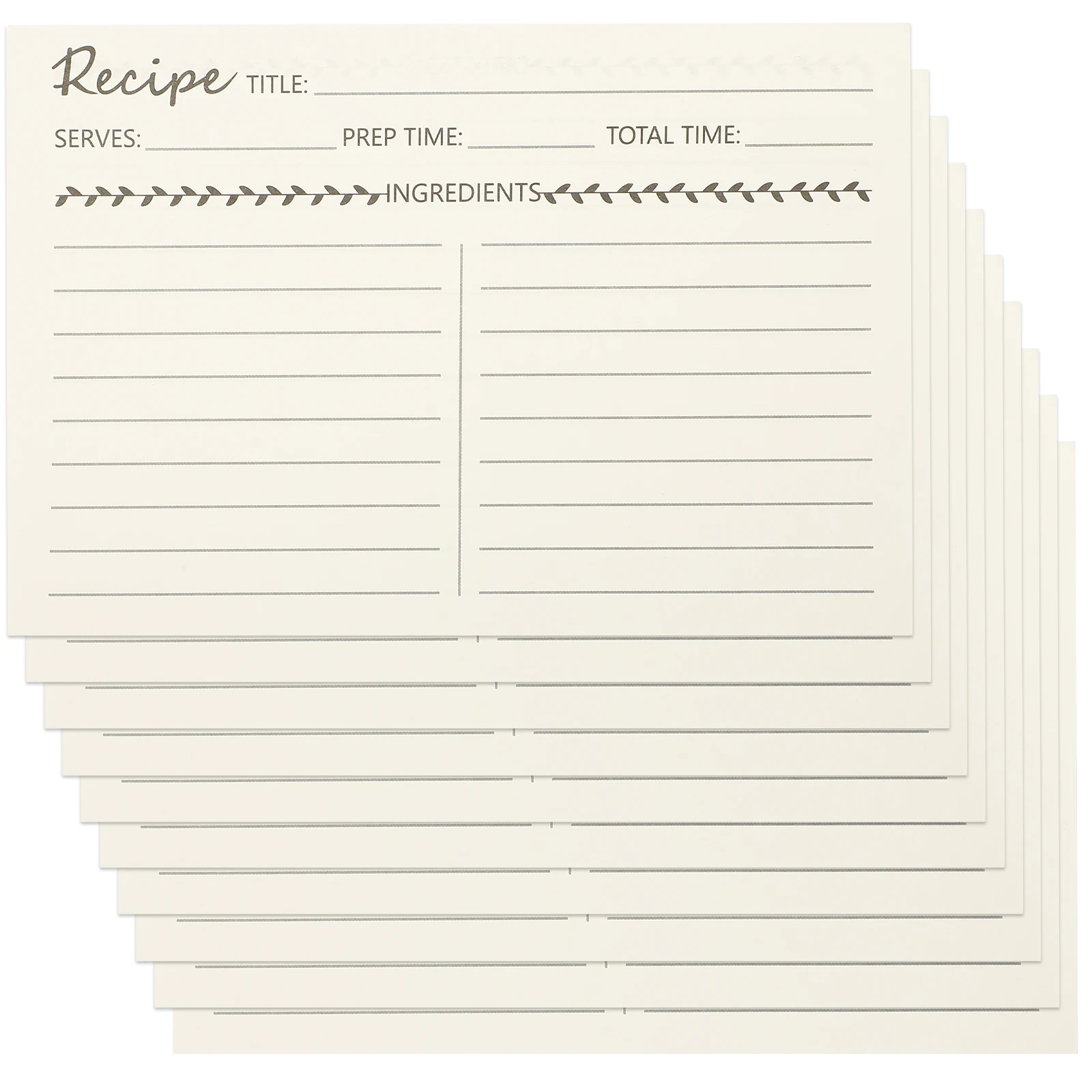 

10pcs Compact Recipe Premium Material Smooth Writing Surface Kitchen Supplies Household Recipe Card Sheets Decorative Dietary